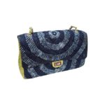 Morin Desalu (MD) Adire with Lemon Leather Bag