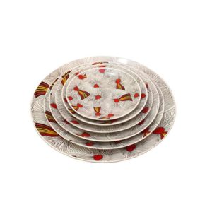 6-in-1 White & Red Broom Plate Set