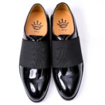 Dej Black Patent Elastic WholeCut Oxfords - Image 2