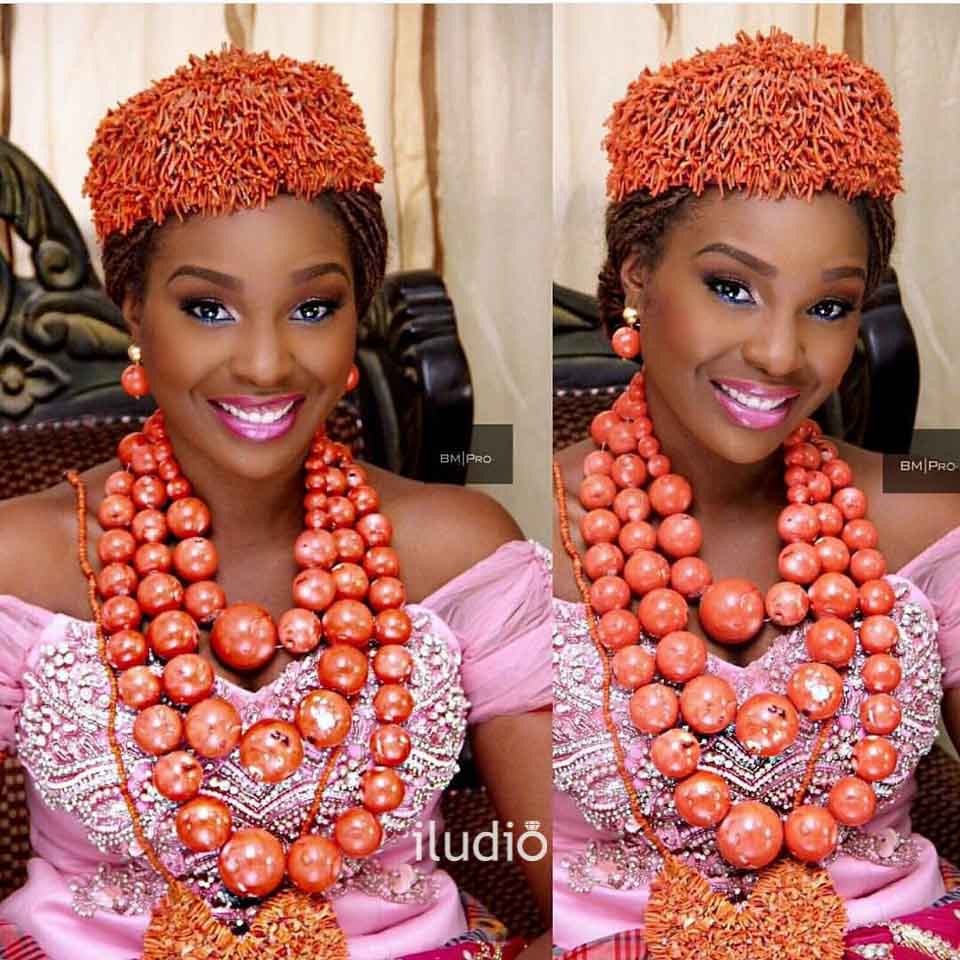 TRD24 - Bride in Pink Attire with Coral Beads