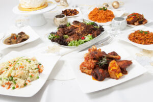 Nigerian meals at a wedding