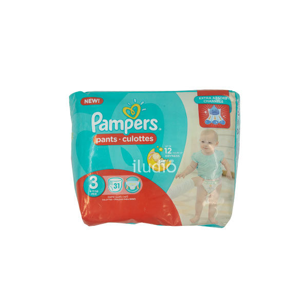 pamp3-31 Pants Culottes Diapers, Size 3, 31 count - Image 1