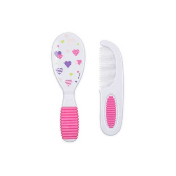 Comfort Grip Comb & Brush - Pink
