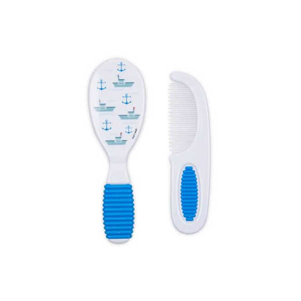 Comfort Grip Comb & Brush - Blue