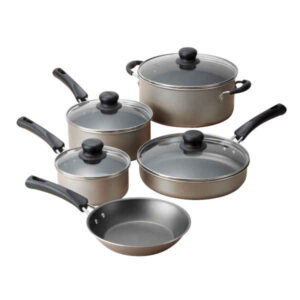 Non-Stick Cookware Set, 9-Piece - Champagne