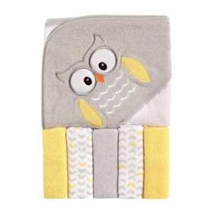 Baby Hooded Towel and Washcloths - Owl